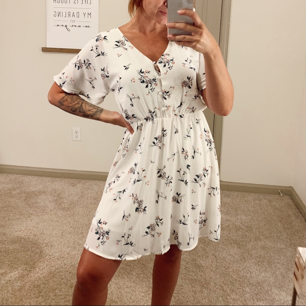 White Floral Dress